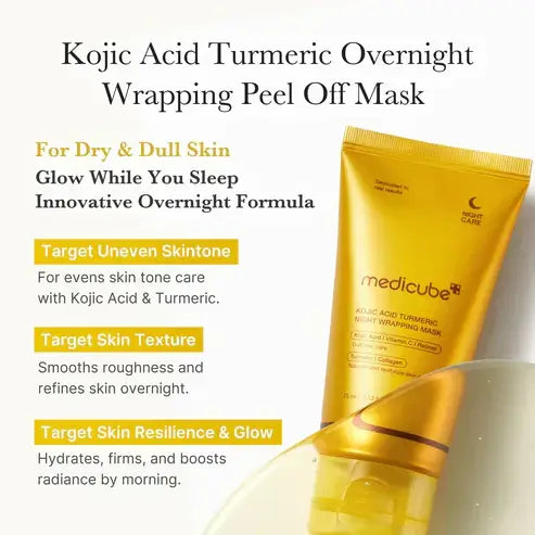 Zaylora™ Medicube - Kojic Acid Turmeric Night Wrapping Mask |  ميديكوب – قناع ليلي بالكوجيك أسيد والكركم
